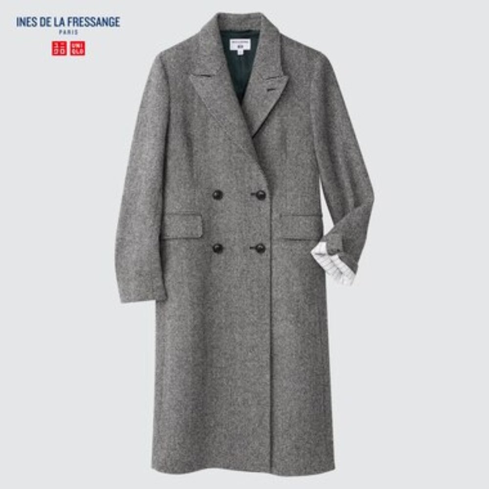 Uniqlo x Ines de la Fressange tweed wool coat, S